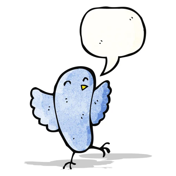 Pássaro azul dos desenhos animados — Vetor de Stock