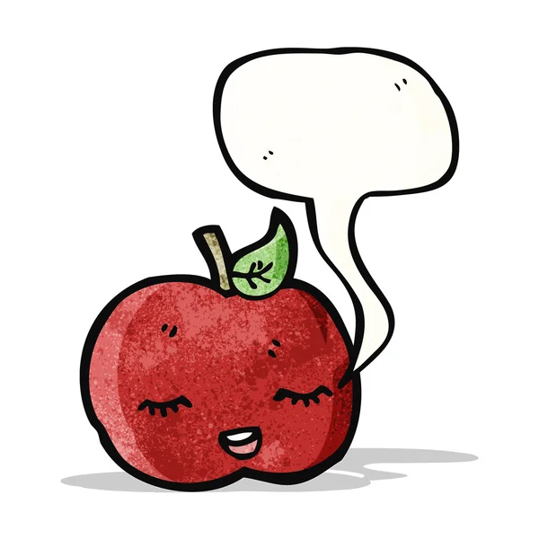 Schattig zingen apple cartoon — Stockvector