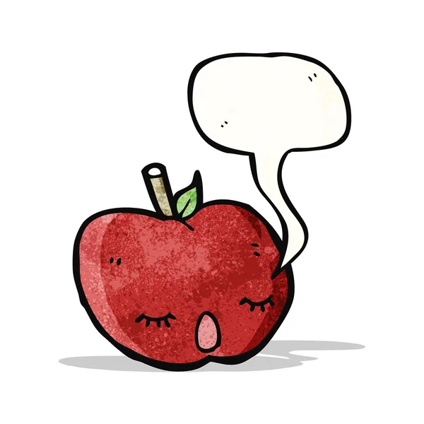 Schattig zingen apple cartoon — Stockvector