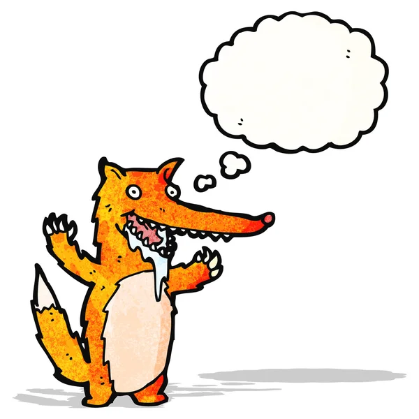 Kwijlen honger fox cartoon — Stockvector