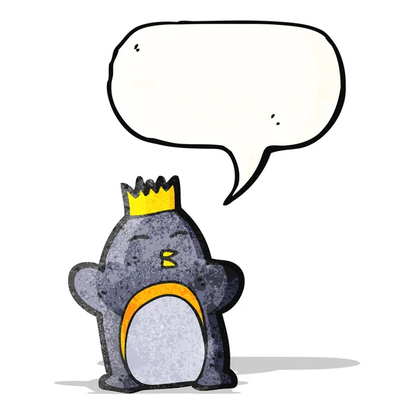Pinguino imperatore cartone animato — Vettoriale Stock