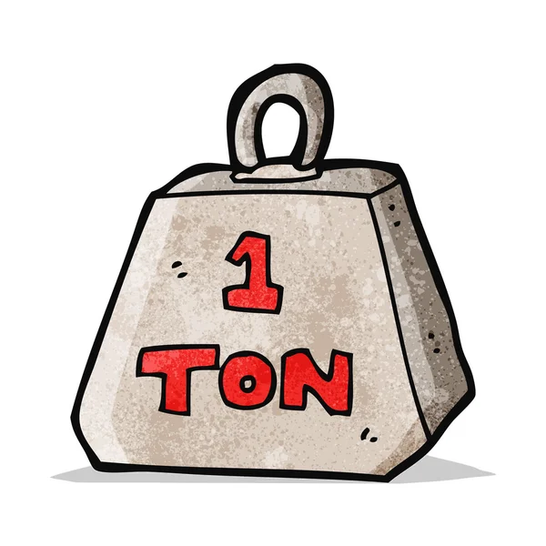 Cartoon one ton weight — Stock Vector