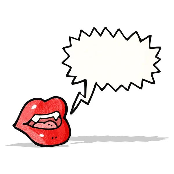 Sexy vampier lippen cartoon — Stockvector