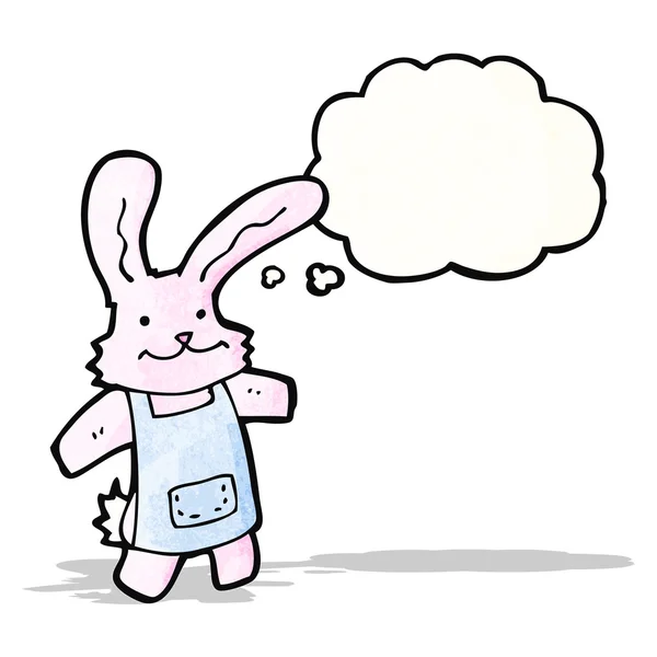 Lapin dessin animé avec bulle de pensée — Image vectorielle