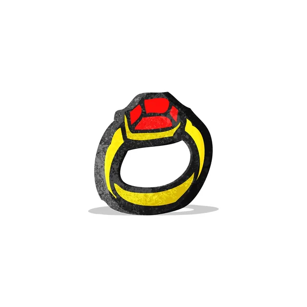 Cartoon ruby ring — Stockvector