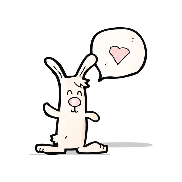 Lapin dessin animé avec coeur d'amour — Image vectorielle