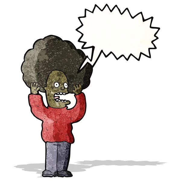 Cheveux soulevant effroi dessin animé — Image vectorielle