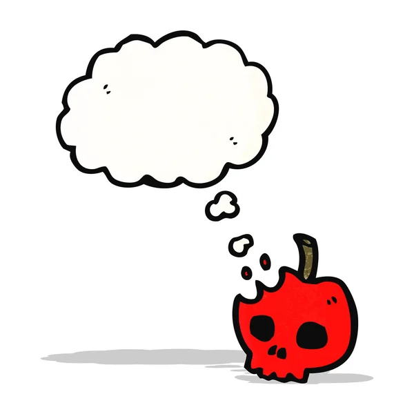 Cartoon schedel apple — Stockvector