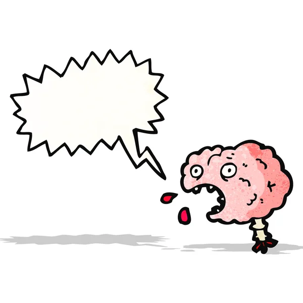 Cerebro de dibujos animados con burbuja del habla — Vector de stock