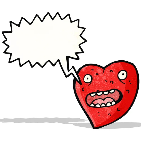 Coração feio desenhos animados — Vetor de Stock
