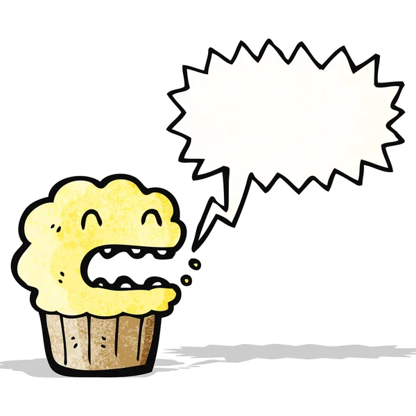 Schreeuwen cupcake cartoon — Stockvector