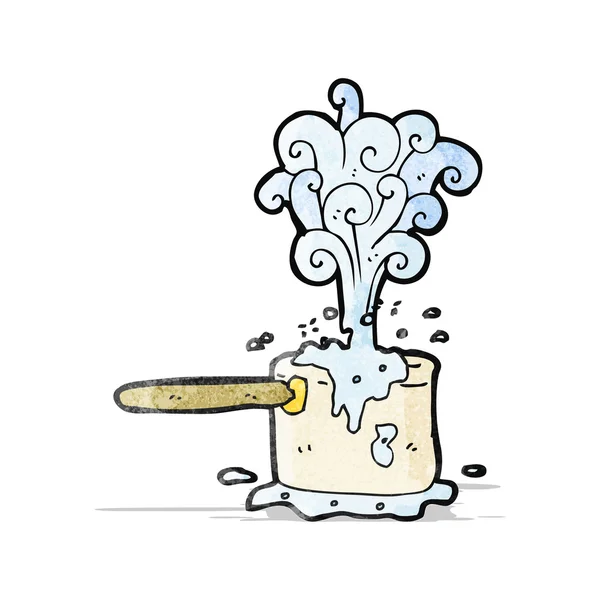 Cartoon bubbling kitchen pan — Stock Vector