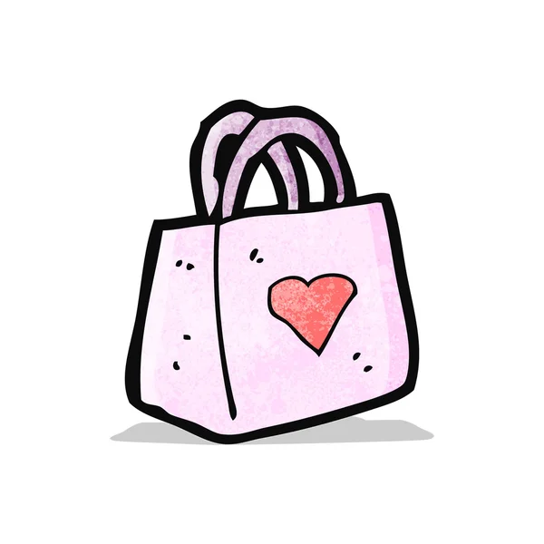 Karikatür Sevgililer hediye çanta — Stok Vektör
