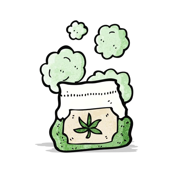 Cartoon bag of weed — Stock Vector