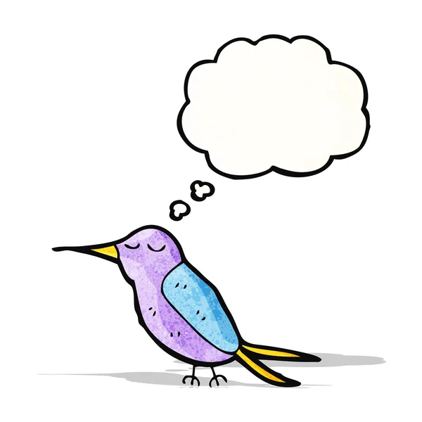 Cartoon hummingbird with thought bubble — Stock Vector