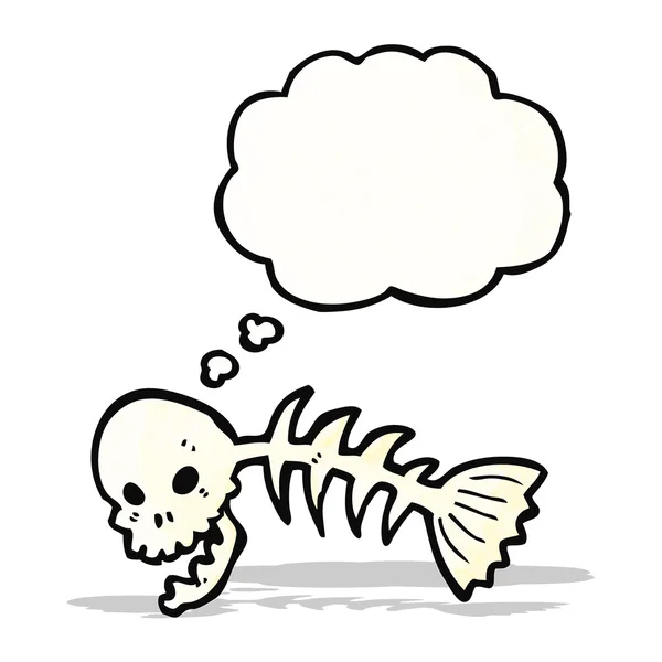Cartone animato ossa di pesce scheletro — Vettoriale Stock