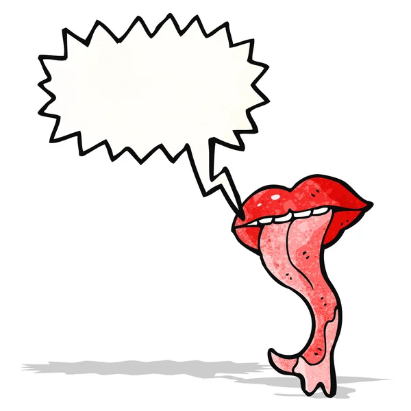 Мультяшный рот с длинным языком — стоковый вектор