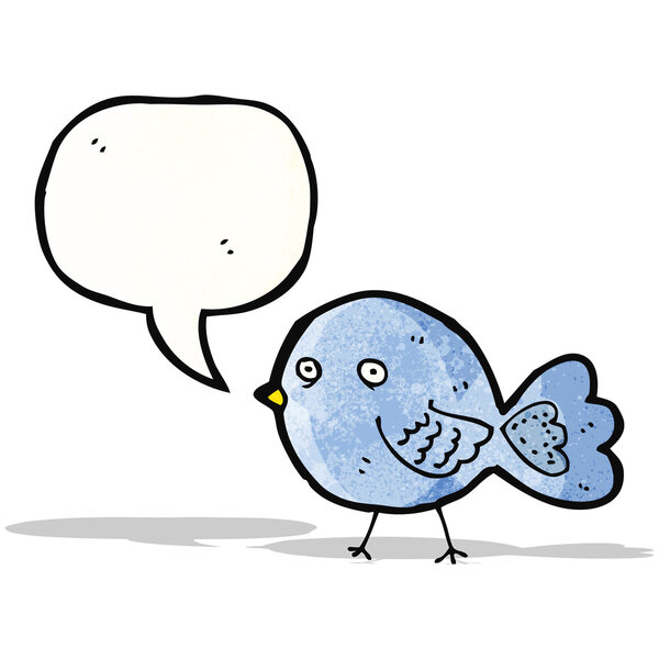 funny blue bird cartoon
