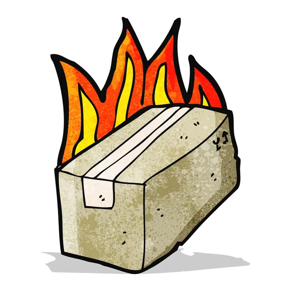 Flammande box cartoon — Stock vektor