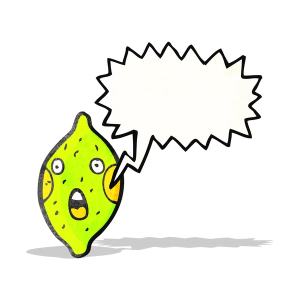 Konuşma balonu ile limon Cartoon — Stok Vektör
