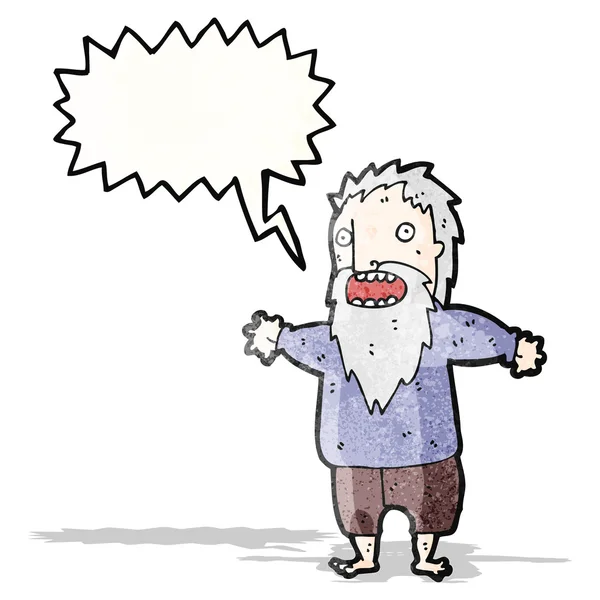 Schreeuwen oude man cartoon — Stockvector