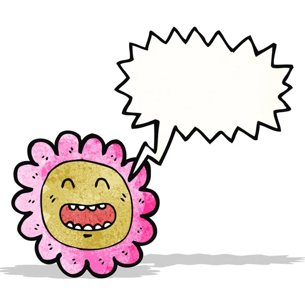 Cartoon bloem met spraakbel — Stockvector