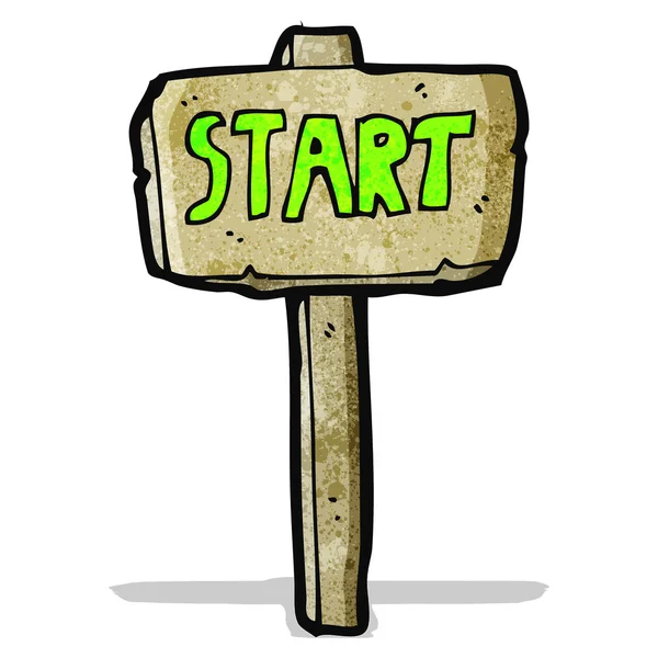 Start sign cartoon — Stock Vector