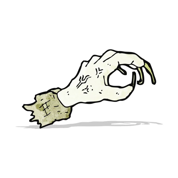 Zombie mano de dibujos animados — Vector de stock