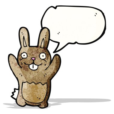 Konuşma balonlu çizgi film tavşanı