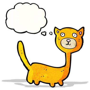 Düşünce baloncuklu çizgi film kedisi