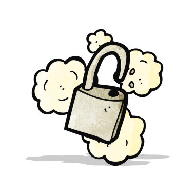 asma kilit simgesi karikatür