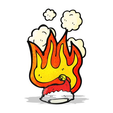 yanan santa şapka karikatür