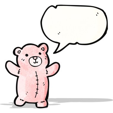 konuşma balonu ile pembe ayıcık çizgi film