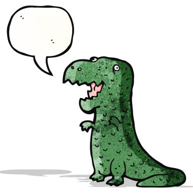 Konuşma baloncuklu karikatür dinozor
