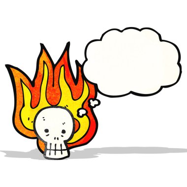 alev kafatası sembolü karikatür