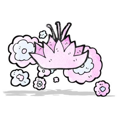 Dekoratif çiçek karikatür öğesi