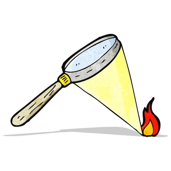 Caricatura lupa comenzando fuego — Vector de stock