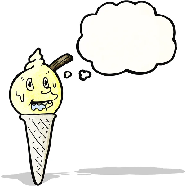 Cono de helado de dibujos animados — Vector de stock