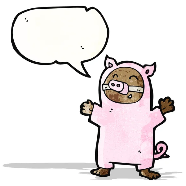 Costume de cochon dessin animé — Image vectorielle