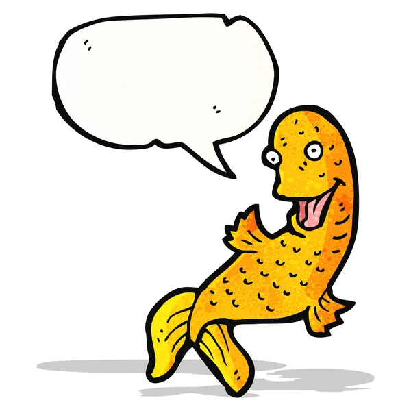 Peces de dibujos animados con burbuja del habla — Vector de stock