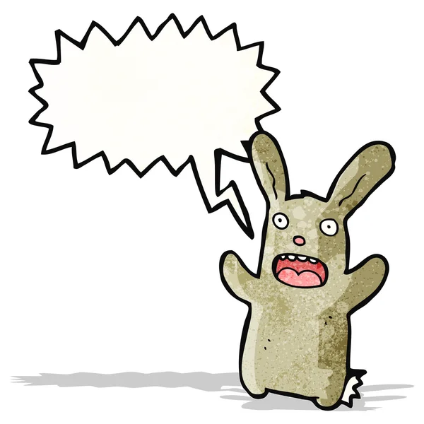 Conejo de dibujos animados con burbuja de habla — Vector de stock
