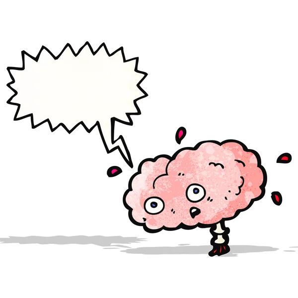 Cartoon brain with speech bubble — Stock Vector