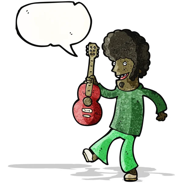 Guitarrista de dibujos animados — Vector de stock