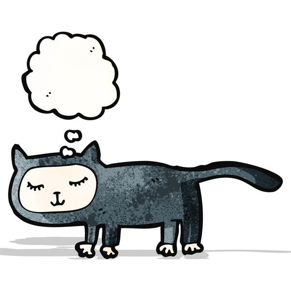 Cartoon kat met gedachte zeepbel — Stockvector