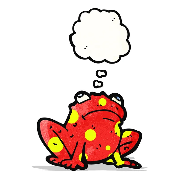 Poisonous frog with thought bubble — Stock Vector