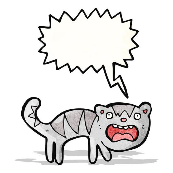 Chirriando gato dibujos animados — Vector de stock