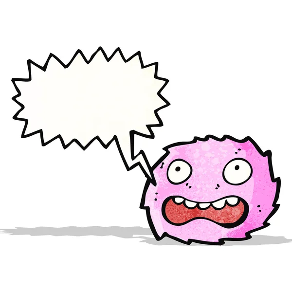 Pequeno rosa peludo monstro desenhos animados — Vetor de Stock