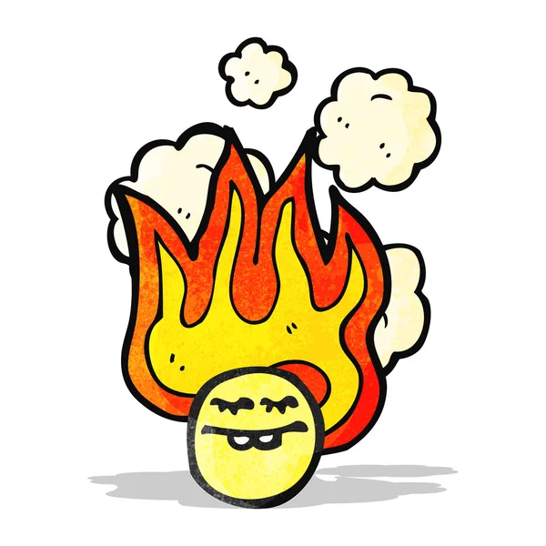 燃えるような絵文字顔漫画 — ストックベクタ