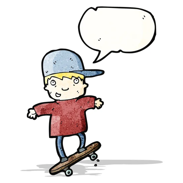 Boy on kartun skateboard - Stok Vektor