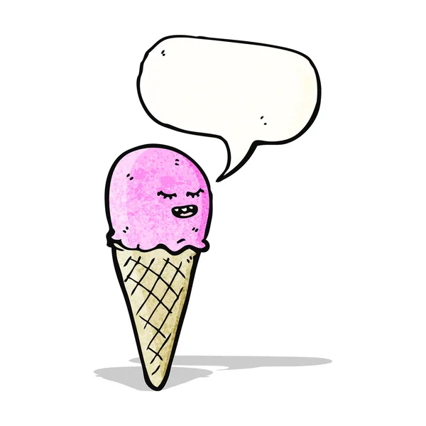 Personaje cono de helado de dibujos animados — Vector de stock